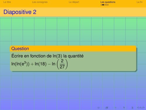 Calculs basiques avec le logarithme népérien - Calcul mental