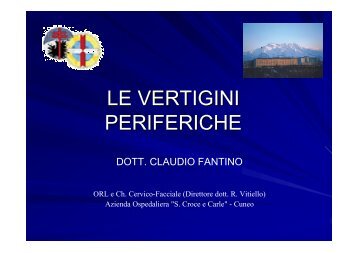 LE VERTIGINI PERIFERICHE - Neuroequilibrio
