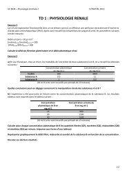 TD 1 : PHYSIOLOGIE RENALE - SVT NC