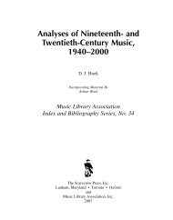 Analyses of Nineteenth- and Twentieth-Century ... - Scarecrow Press