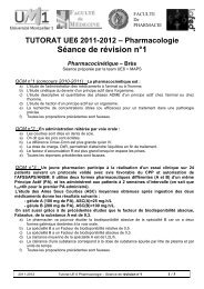 TUTORAT UE6 2011-2012 – Pharmacologie Séance de ... - La Fed