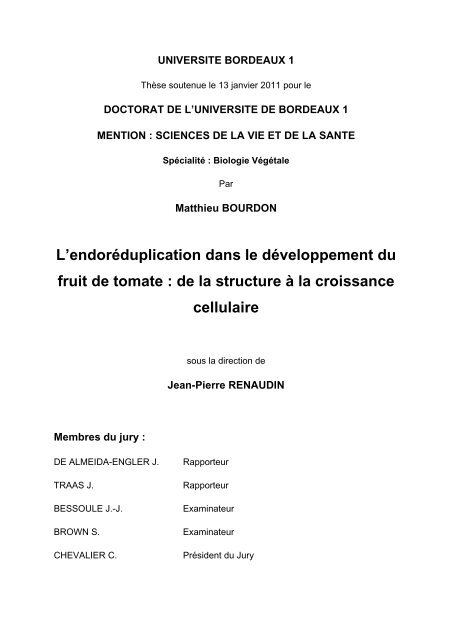 de la structure à la croissance cellulaire - Université Bordeaux 1