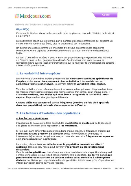 1. Hybridation et polyploïdisation