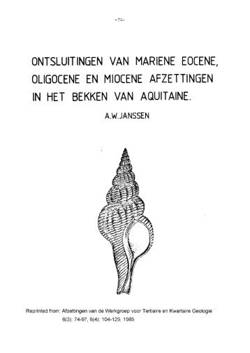 ontsluitingen van mariene eocene, oligocene en miocene ...