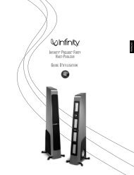 infinity® prelude® forty haut-parleur guide d'utilisation