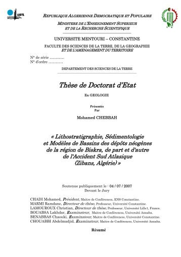 Thèse de Doctorat d'Etat