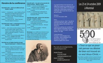 Les 23 et 24 octobre 2009 à Montréal - FAREL Reformed ...