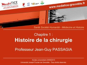 Médecine et Histoire - Pôle Santé de Grenoble - Université Joseph ...