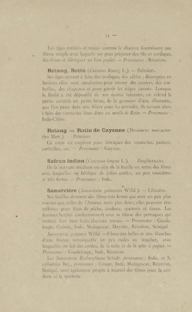 Catalogue raisonné des plantes textiles et papyrifères des ... - Manioc