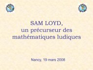 Sam Loyd - Jeux mathématiques à Bruxelles