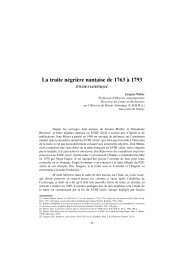 La traite négrière nantaise de 1763 à 1793, étude statistique - CRESOI