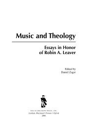 Music and Theology - Scarecrow Press