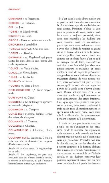 Dictionnaire argot-français - Vidocq - Éditions du Boucher