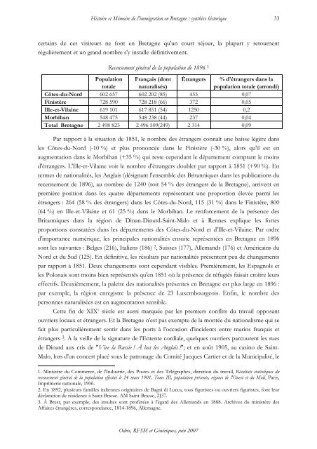 Histoire et mémoire de l'immigration en Bretagne - Odris