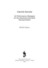 Clarinet Secrets - Scarecrow Press