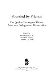 Founded by Friends : the Quaker heritage of fifteen - Scarecrow Press