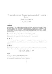 Ćwiczenia do wykładu Wybrane zagadnienia z fizyki i geofizyki ...