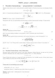 WZFT, zestaw 1, 28.02.2012 1 Oscylator harmoniczny ...