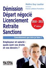 Demission, depart negocie, licenciement,retraite, sanctions