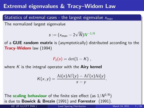 Level Spacing Distribution Revisited - Theoretical Group Atomic ...