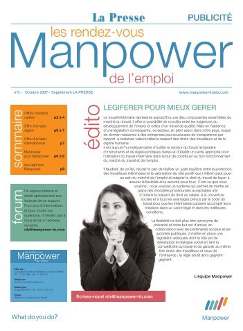 Télécharger RDV de l'emploi n°8 - Manpower Tunisie