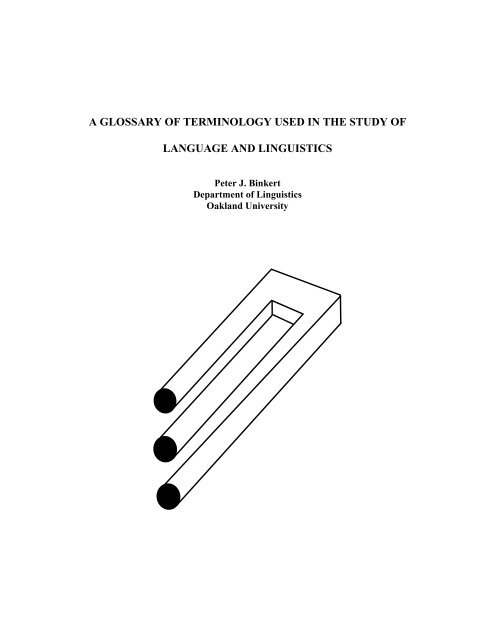 A Glossary Of Terminology Used In The Study Of Language Oakland A Glossary Of Terminology Used In The Study Of Language Oakland