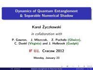 Dynamics of Quantum Entanglement & Separable Numerical ...