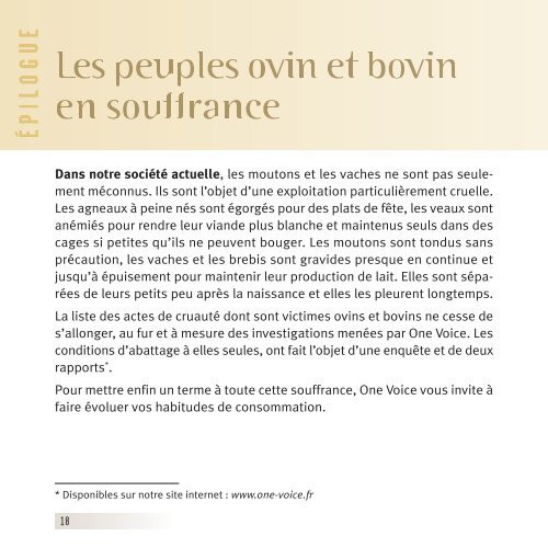 "Le peuple ovins et bovins" en pdf - One Voice