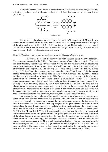 Ph.D. THESIS ABSTRACT SYNTHESIS, STEREOCHEMISTRY AND ...