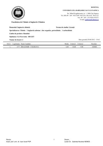 Chimia şi ingineria substanţelor organice, petrochimie şi carbochimie