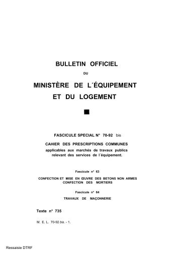 Fascicule 63 - Ministère du Développement durable