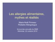 Les allergies alimentaires, mythes et réalités - CHU Sainte-Justine