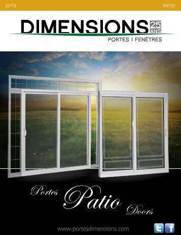 Collection portes patio - Portes Dimensions