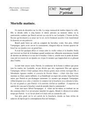 Mortelle matinée. CM2 Narratif 2° période