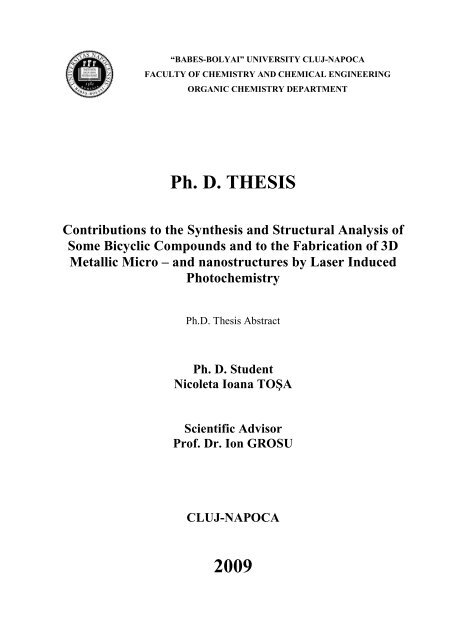 Ph. D. THESIS 2009