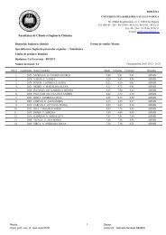 Ingineria proceselor organice şi biochimice - Facultatea de Chimie ...