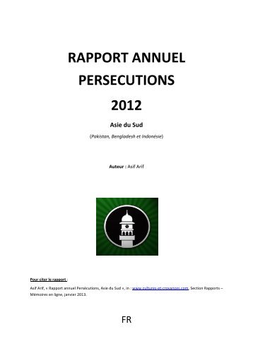RAPPORT ANNUEL PERSECUTIONS 2012 - Cultures & Croyances