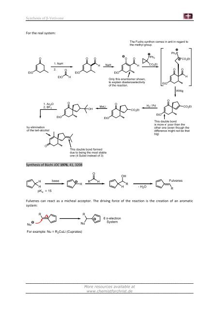 Synthesis of β-Vetivone More resources available ... - ChemistforChrist