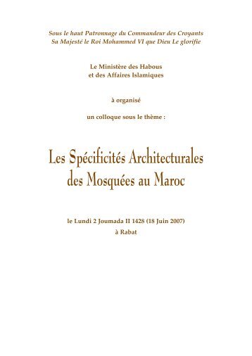 Les Spécificités Architecturales des Mosquées au Maroc