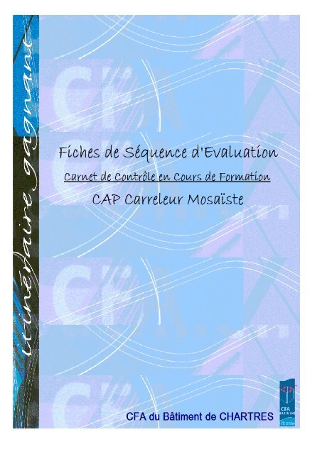 MT Livret d'Evaluation en CCF – CAP Carreleur Mosaïste 10/09/2010