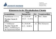 Klausuren in der Physikalischen Chemie - Department Chemie der ...