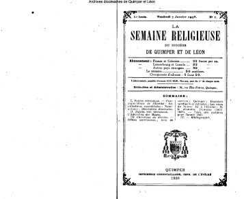 Archives diocésaines de Quimper et Léon - Diocèse de Quimper et ...