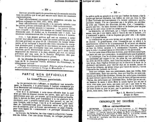 LA SEMAINE RELIGIEUSE - Diocèse de Quimper et du Léon