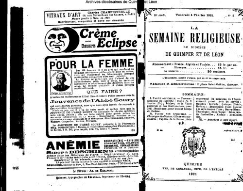 LA SEMAINE RELIGIEUSE - Diocèse de Quimper et du Léon