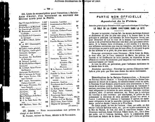 LA SEMAINE RELIGIEUSE - Diocèse de Quimper et du Léon