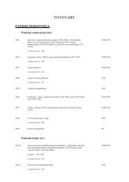 Inventaire Du Fonds Armand Guibert Bibliothèque - 