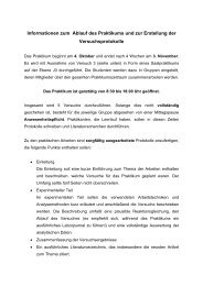 Informationsseiten zum F-Praktikum Anorganische Chemie