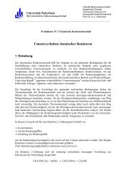 Umsatzverhalten chemischer Reaktoren - Department Chemie der ...