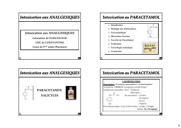 Intoxication aux ANALGESIQUES Intoxication aux ... - Toxikoa