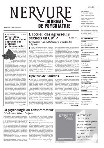 Avril - Nervure Journal de Psychiatrie